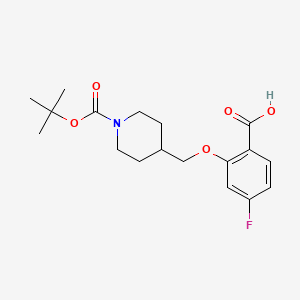 molecular formula C18H24FNO5 B1448935 4-(2-Carboxy-5-fluorophenoxymethyl)-piperidine-1-carboxylic acid tert-butyl ester CAS No. 2204912-85-4