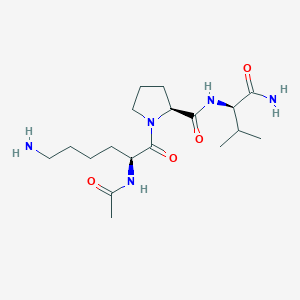 molecular formula C18H33N5O4 B1448937 乙酰-(D-Val13)-α-MSH (11-13) CAS No. 137359-89-8
