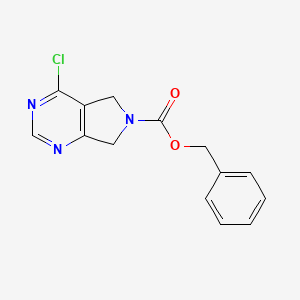 molecular formula C14H12ClN3O2 B1448938 4-氯-5H,6H,7H-吡咯并[3,4-d]嘧啶-6-甲酸苄酯 CAS No. 1823247-17-1