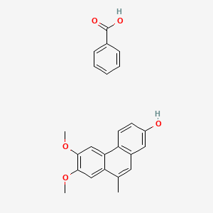 molecular formula C24H22O5 B14489410 Benzoic acid;6,7-dimethoxy-9-methylphenanthren-2-ol CAS No. 64271-98-3