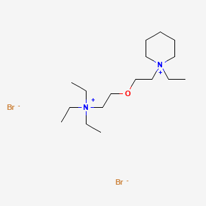 molecular formula C17H38Br2N2O B14489424 Piperidinium, 1-ethyl-1-(2-(2-(triethylammonio)ethoxy)ethyl)-, dibromide CAS No. 63887-41-2