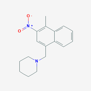 molecular formula C17H20N2O2 B14489431 1-[(4-Methyl-3-nitronaphthalen-1-yl)methyl]piperidine CAS No. 63996-37-2