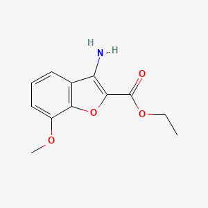 molecular formula C12H13NO4 B1448945 3-氨基-7-甲氧基-1-苯并呋喃-2-甲酸乙酯 CAS No. 1351479-14-5