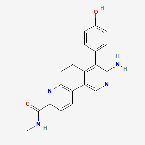molecular formula C20H20N4O2 B1448948 6'-amino-4'-ethyl-5'-(4-hydroxyphenyl)-N-methyl-[3,3'-bipyridine]-6-carboxamide CAS No. 2009273-71-4