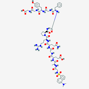 molecular formula C66H88N18O20S B144895 Dansyl myelin basic protein, gly(119)-gly(131)-, synthetic CAS No. 129189-42-0