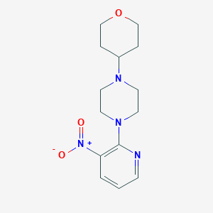 molecular formula C14H20N4O3 B1448952 1-(3-硝基吡啶-2-基)-4-四氢-2H-吡喃-4-基哌嗪 CAS No. 2108487-21-2
