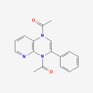 molecular formula C17H15N3O2 B14489532 1,1'-(3-Phenylpyrido[2,3-b]pyrazine-1,4-diyl)di(ethan-1-one) CAS No. 63234-35-5