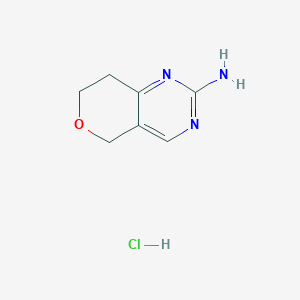 molecular formula C7H10ClN3O B1448956 5H,7H,8H-吡喃并[4,3-d]嘧啶-2-胺盐酸盐 CAS No. 2059971-77-4