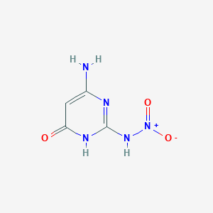 molecular formula C4H5N5O3 B14489576 N-(6-Amino-4-oxo-1,4-dihydropyrimidin-2-yl)nitramide CAS No. 65248-10-4