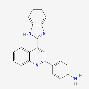 molecular formula C22H16N4 B14489586 4-[4-(1H-Benzimidazol-2-yl)quinolin-2-yl]aniline CAS No. 64173-30-4