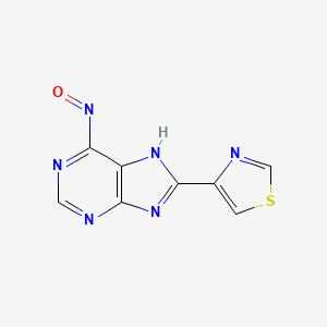 molecular formula C8H4N6OS B14489592 6-Nitroso-8-(1,3-thiazol-4-yl)-7H-purine CAS No. 65911-29-7