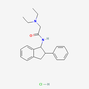 molecular formula C21H27ClN2O B14489594 N-(2-Diethylaminoacetyl)-2-phenyl-1-indanamine hydrochloride CAS No. 63992-23-4