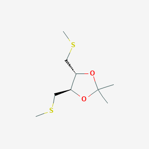 molecular formula C9H18O2S2 B14489612 (4R,5R)-2,2-Dimethyl-4,5-bis[(methylsulfanyl)methyl]-1,3-dioxolane CAS No. 65591-58-4