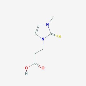 molecular formula C7H10N2O2S B14489706 3-(3-Methyl-2-sulfanylidene-2,3-dihydro-1H-imidazol-1-yl)propanoic acid CAS No. 65846-93-7