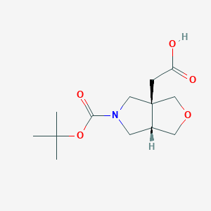molecular formula C13H21NO5 B1448977 顺式-5-（叔丁氧羰基）六氢-1H-呋喃[3,4-C]吡咯-3A-基）乙酸 CAS No. 1445951-70-1
