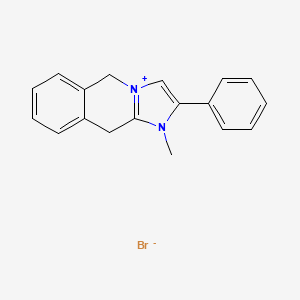 molecular formula C18H17BrN2 B14489810 1-Methyl-2-phenyl-5,10-dihydro-1H-imidazo[1,2-b]isoquinolin-4-ium bromide CAS No. 64874-35-7