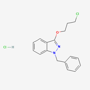 molecular formula C17H18Cl2N2O B14489828 1-Benzyl-3-(3-chloropropoxy)indazole;hydrochloride CAS No. 64563-67-3