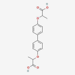 molecular formula C18H18O6 B14489858 2,2'-[[1,1'-Biphenyl]-4,4'-diylbis(oxy)]dipropanoic acid CAS No. 63192-41-6