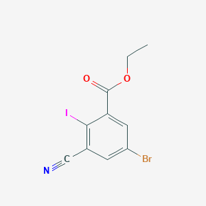 B1448986 Ethyl 5-bromo-3-cyano-2-iodobenzoate CAS No. 1805487-70-0