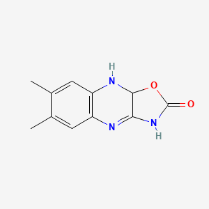 molecular formula C11H11N3O2 B14489871 6,7-Dimethyl-9,9a-dihydro[1,3]oxazolo[4,5-b]quinoxalin-2(4H)-one CAS No. 65016-64-0