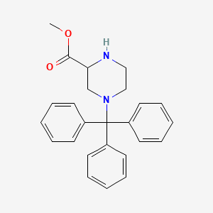 molecular formula C25H26N2O2 B1448990 4-三苯甲基哌嗪-2-甲酸甲酯 CAS No. 1709876-82-3