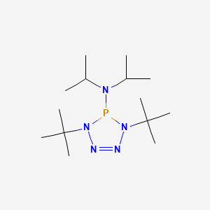 molecular formula C14H32N5P B14489909 1,4-Di-tert-butyl-N,N-di(propan-2-yl)-1,4-dihydro-5H-tetrazaphosphol-5-amine CAS No. 65392-64-5