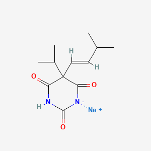 molecular formula C12H17N2NaO3 B14489910 5-Isopropyl-5-(3-methyl-1-butenyl)barbituric acid, sodium salt CAS No. 64038-30-8