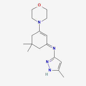 B1448994 N-[(1Z)-5,5-dimethyl-3-(morpholin-4-yl)cyclohex-2-en-1-ylidene]-5-methyl-2H-pyrazol-3-amine CAS No. 1488517-18-5