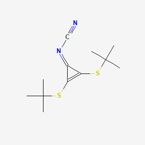 molecular formula C12H18N2S2 B14489942 [2,3-Bis(tert-butylsulfanyl)cycloprop-2-en-1-ylidene]cyanamide CAS No. 65433-81-0