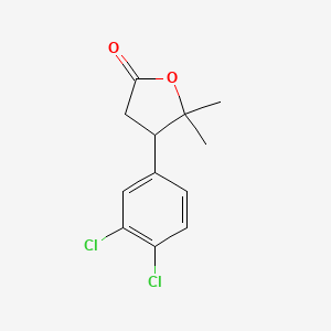 molecular formula C12H12Cl2O2 B14489952 4-(3,4-Dichlorophenyl)-5,5-dimethyloxolan-2-one CAS No. 63507-02-8