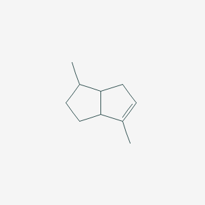 molecular formula C10H16 B14489967 3,6-Dimethyl-1,2,3,3a,4,6a-hexahydropentalene CAS No. 63960-09-8