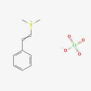 molecular formula C10H13ClO4S B14489978 Dimethyl(2-phenylethenyl)sulfanium perchlorate CAS No. 65817-86-9