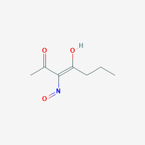 molecular formula C7H11NO3 B14489994 (E)-4-hydroxy-3-nitrosohept-3-en-2-one 