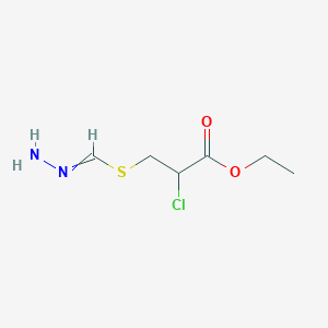 molecular formula C6H11ClN2O2S B14489997 Ethyl 2-chloro-3-[(hydrazinylidenemethyl)sulfanyl]propanoate CAS No. 64168-82-7