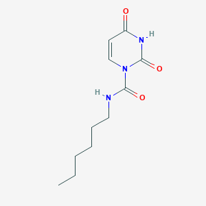 molecular formula C11H17N3O3 B14490004 N-hexyl-2,4-dioxo-pyrimidine-1-carboxamide CAS No. 65769-87-1