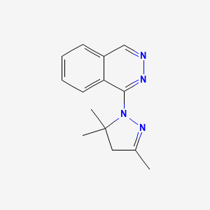 molecular formula C14H16N4 B14490026 1-(3,5,5-Trimethyl-4,5-dihydro-1H-pyrazol-1-yl)phthalazine CAS No. 63768-14-9