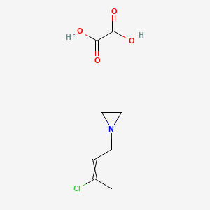 molecular formula C8H12ClNO4 B14490057 1-(3-Chlorobut-2-enyl)aziridine;oxalic acid CAS No. 63597-19-3