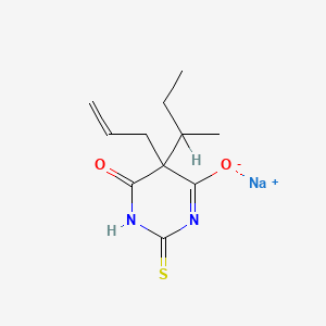 molecular formula C11H15N2NaO2S B14490093 Sodium 5-(butan-2-yl)-6-hydroxy-5-(prop-2-en-1-yl)-2-sulfanylidene-2,5-dihydropyrimidin-4-olate CAS No. 64058-14-6