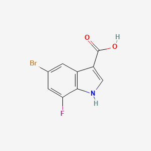 molecular formula C9H5BrFNO2 B1449025 5-Bromo-7-fluoroindole-3-carboxylic Acid CAS No. 1360941-36-1
