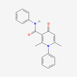 molecular formula C20H18N2O2 B14490259 Nicotinamide, 1,4-dihydro-2,6-dimethyl-N,1-diphenyl-4-oxo- CAS No. 65190-89-8