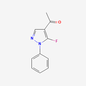 molecular formula C11H9FN2O B1449030 1-(5-fluoro-1-phenyl-1H-pyrazol-4-yl)ethan-1-one CAS No. 1691000-51-7