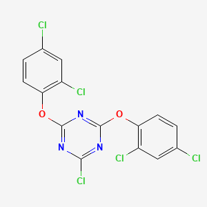 molecular formula C15H6Cl5N3O2 B14490304 2-Chloro-4,6-bis(2,4-dichlorophenoxy)-1,3,5-triazine CAS No. 65867-00-7