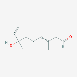 molecular formula C11H18O2 B14490322 7-Hydroxy-3,7-dimethylnona-3,8-dienal CAS No. 63308-90-7