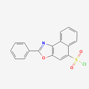 molecular formula C17H10ClNO3S B14490328 Naphth[1,2-d]oxazole-5-sulfonyl chloride, 2-phenyl- CAS No. 64403-55-0