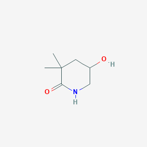 molecular formula C7H13NO2 B1449035 5-羟基-3,3-二甲基哌啶-2-酮 CAS No. 1785044-63-4