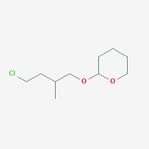 molecular formula C10H19ClO2 B14490372 2-(4-Chloro-2-methylbutoxy)oxane CAS No. 63518-10-5