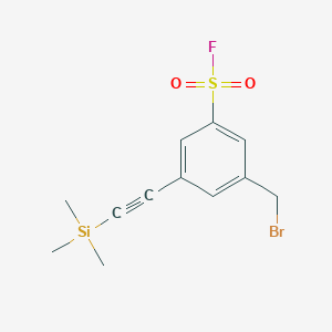 molecular formula C12H14BrFO2SSi B1449061 3-(溴甲基)-5-((三甲基甲硅烷基)乙炔基)苯磺酰氟 CAS No. 2088829-12-1