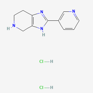 molecular formula C11H14Cl2N4 B1449070 2-Pyridin-3-yl-4,5,6,7-tetrahydro-1H-imidazo[4,5-c]pyridine dihydrochloride CAS No. 2206243-21-0