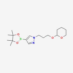 molecular formula C17H29BN2O4 B1449087 1-[3-(Tetrahydropyran-2-yloxy)propyl]-4-(4,4,5,5-tetramethyl-[1,3,2]dioxaborolan-2-yl)-1H-pyrazole CAS No. 1354759-23-1