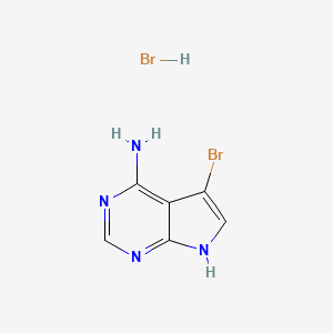 molecular formula C6H6Br2N4 B1449088 5-溴-7H-吡咯并[2,3-d]嘧啶-4-胺氢溴酸盐 CAS No. 2044706-06-9